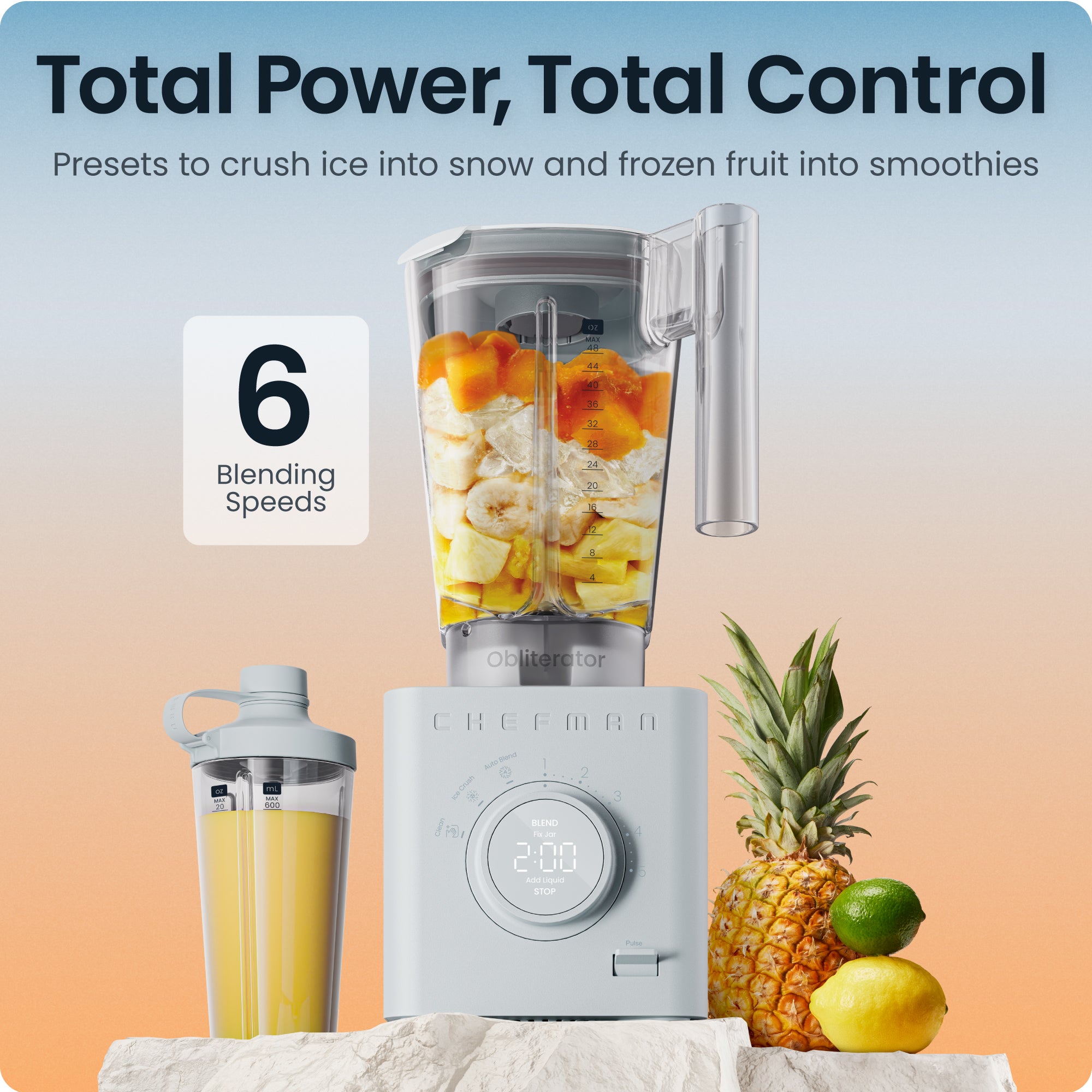 Obliterator® 48oz Power Blender + Travel Jar - Concrete - Image 6