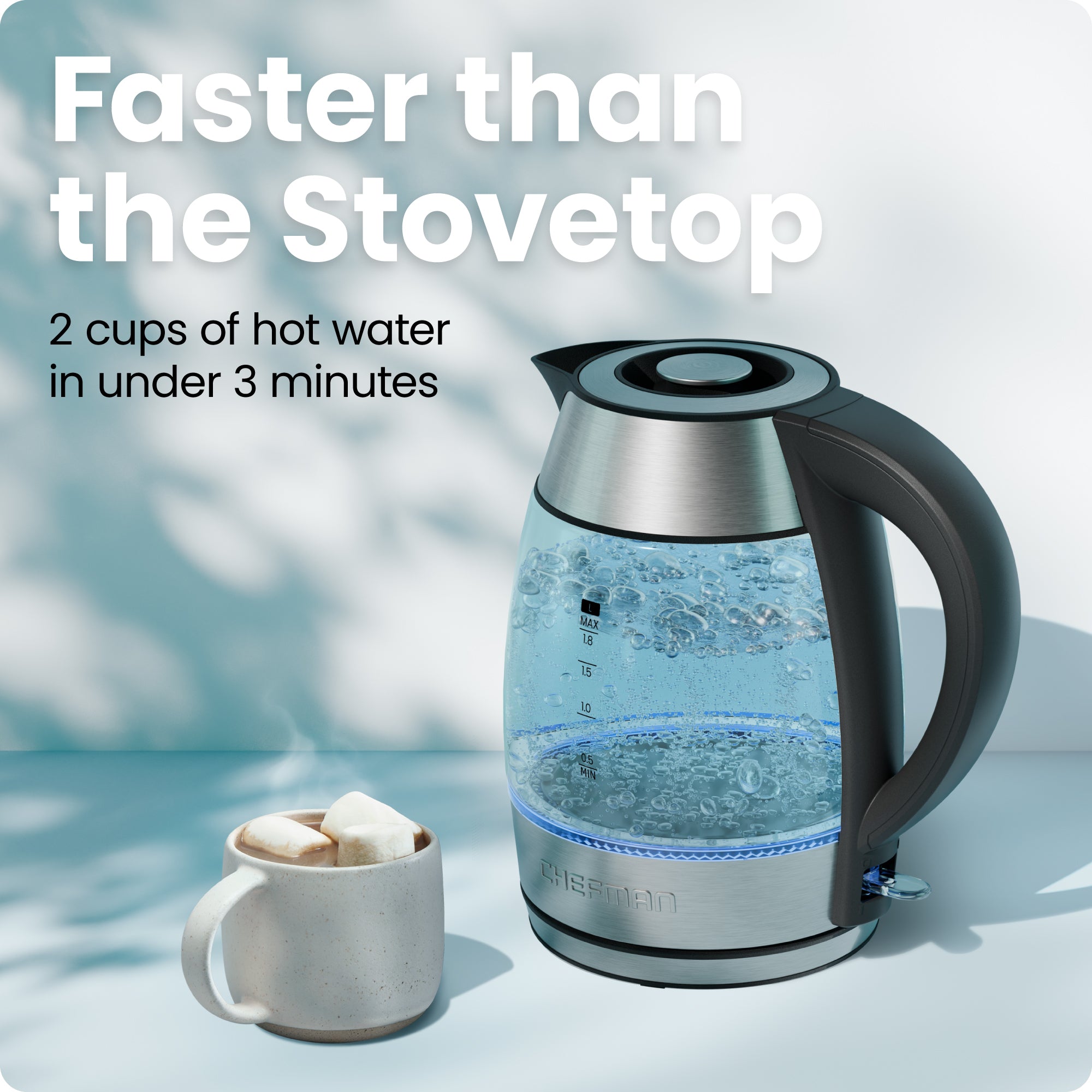 1.8L Stainless Steel Electric Kettle - Image 2