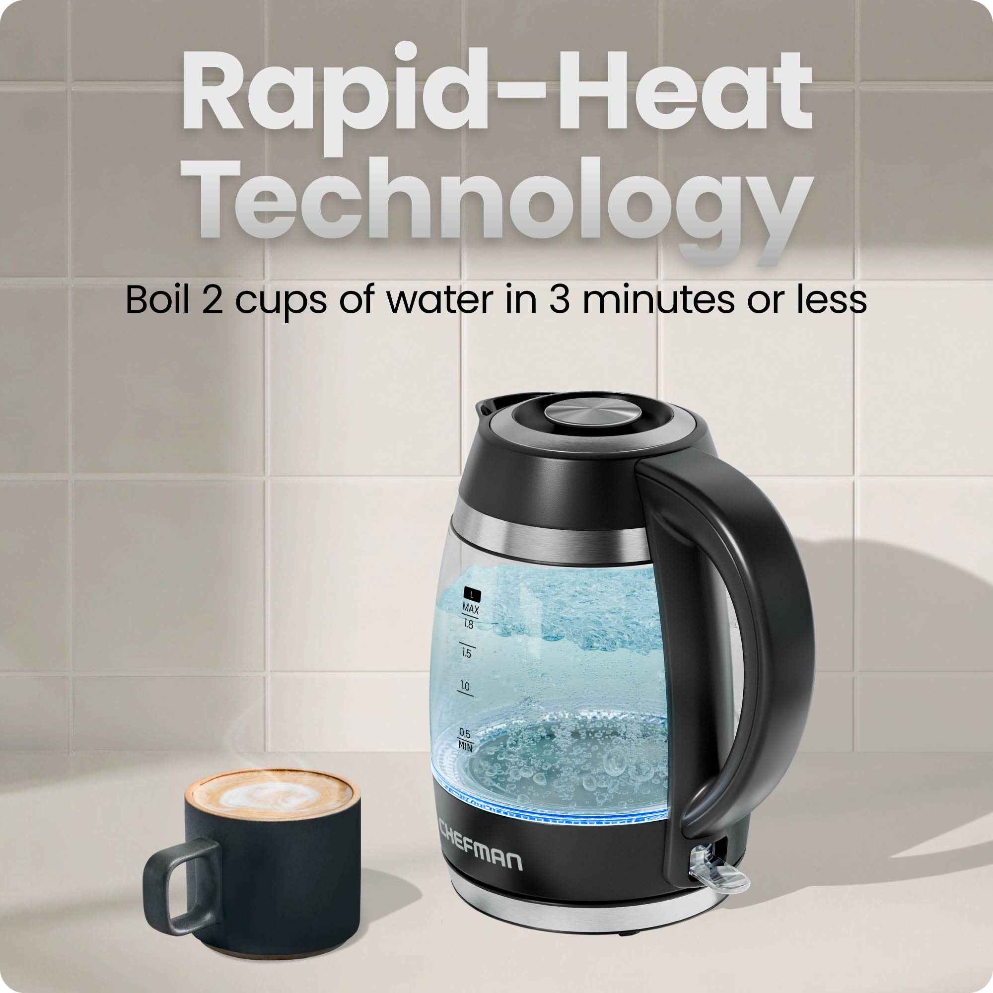 Fast-Boil 1.8L Electric Kettle w/ Tea Infuser - Image 2