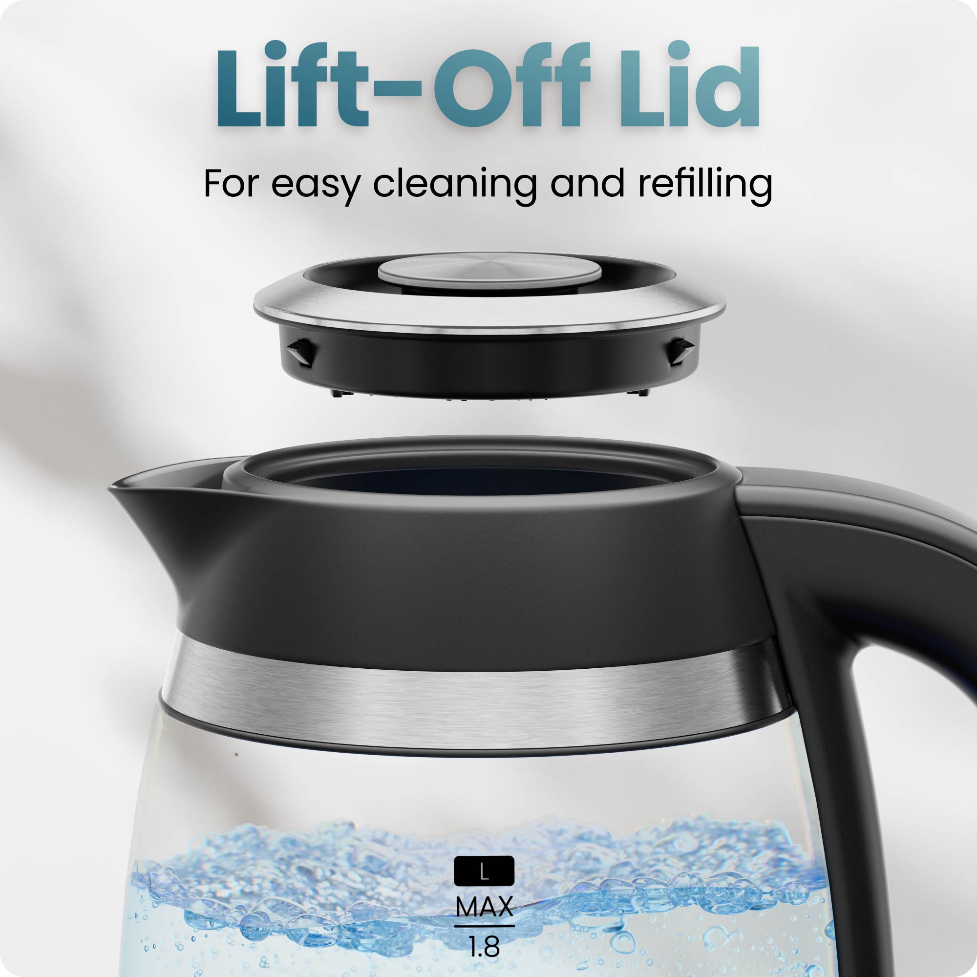 Fast-Boil 1.8L Electric Kettle w/ Tea Infuser - Image 5