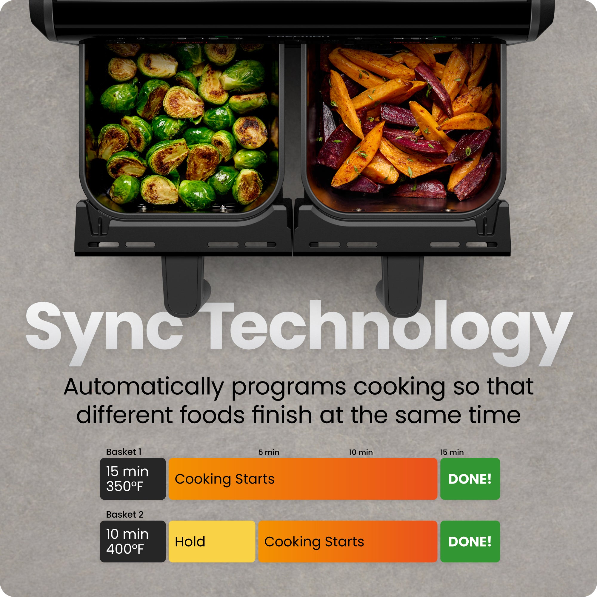 9 Qt. TurboFry Dual Basket Air Fryer with Window - Image 6