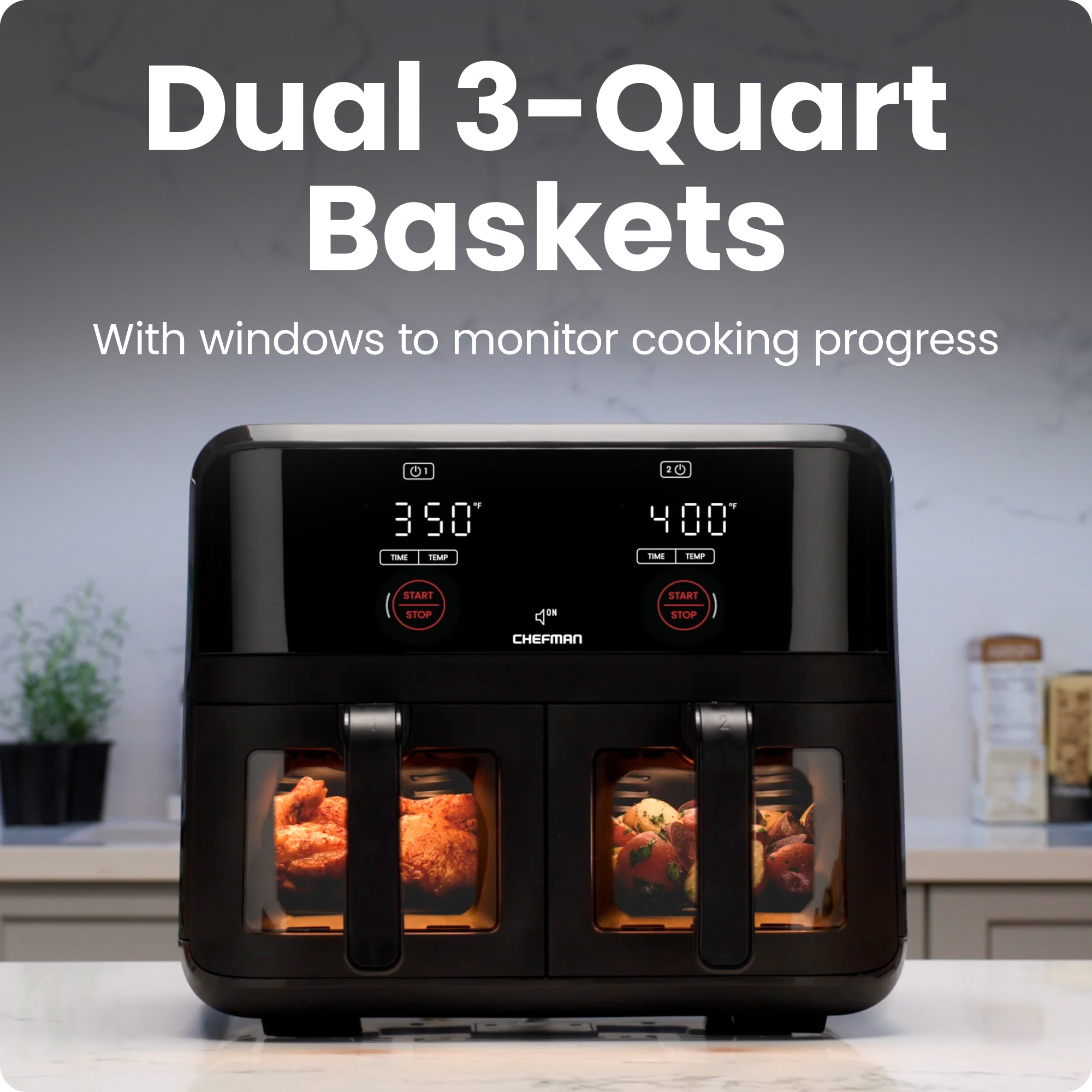 TurboFry Touch 6 Qt. Dual-Window Air Fryer - Image 5