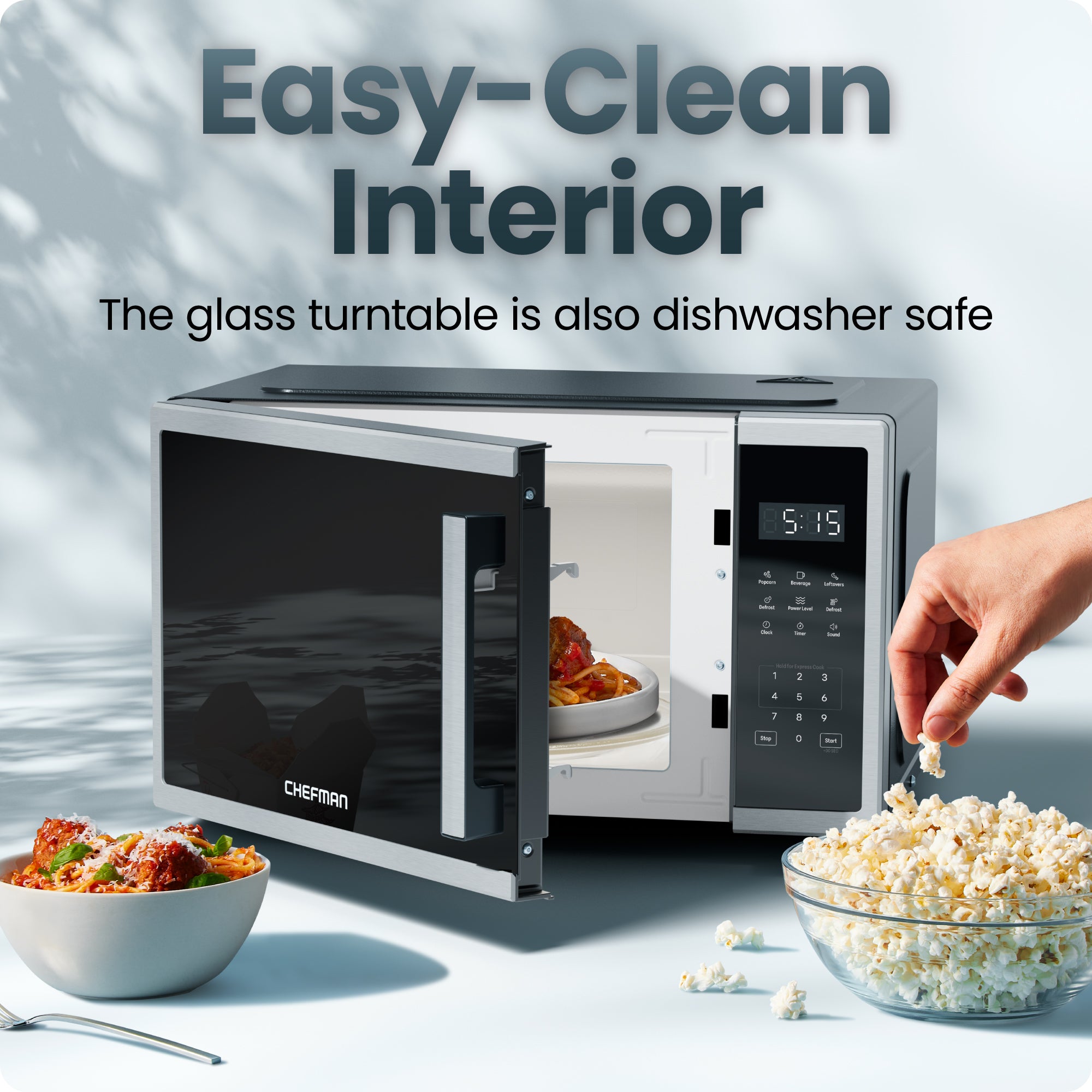 Countertop Digital Stainless Microwave Oven - 0.9 Cu Ft - Image 6