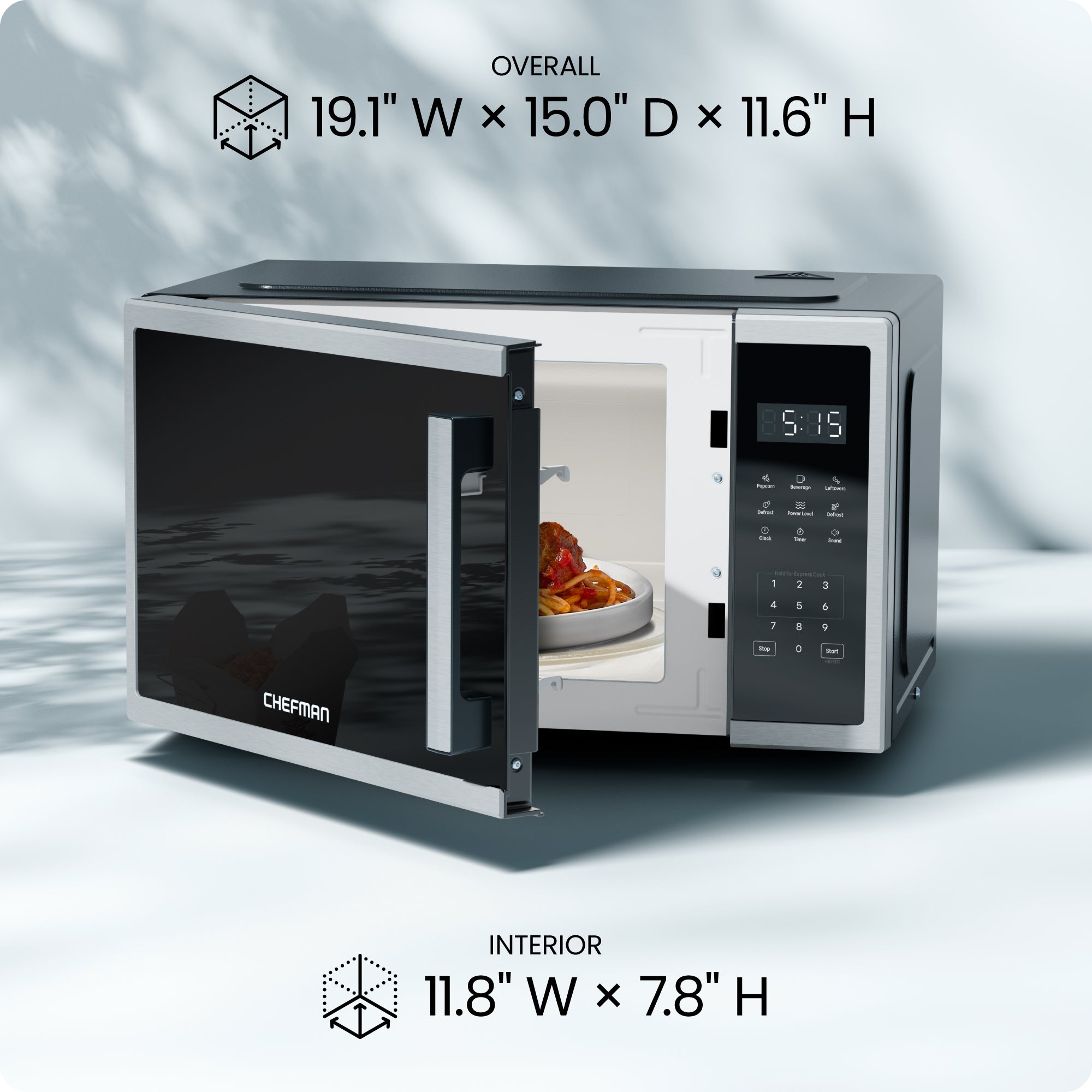 Countertop Digital Stainless Microwave Oven - 0.9 Cu Ft - Image 8
